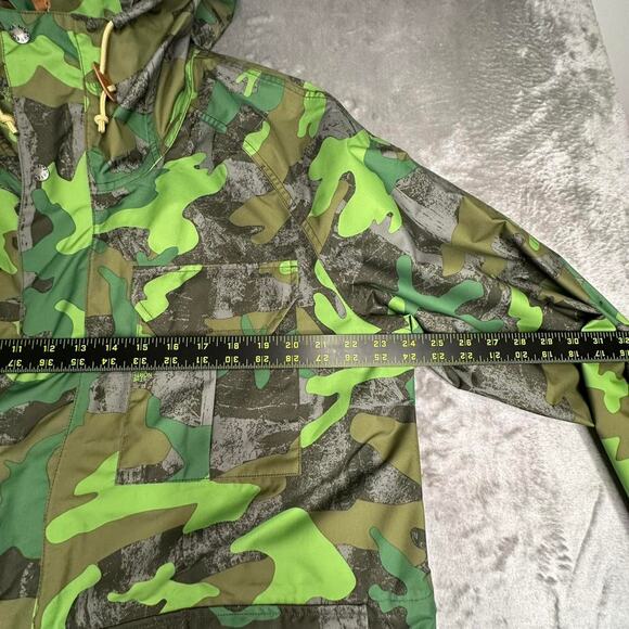 TheNorthFace Green Camo Snap Button Placket DryVent Mountain Parka Windbreaker L - Picture 7 of 8